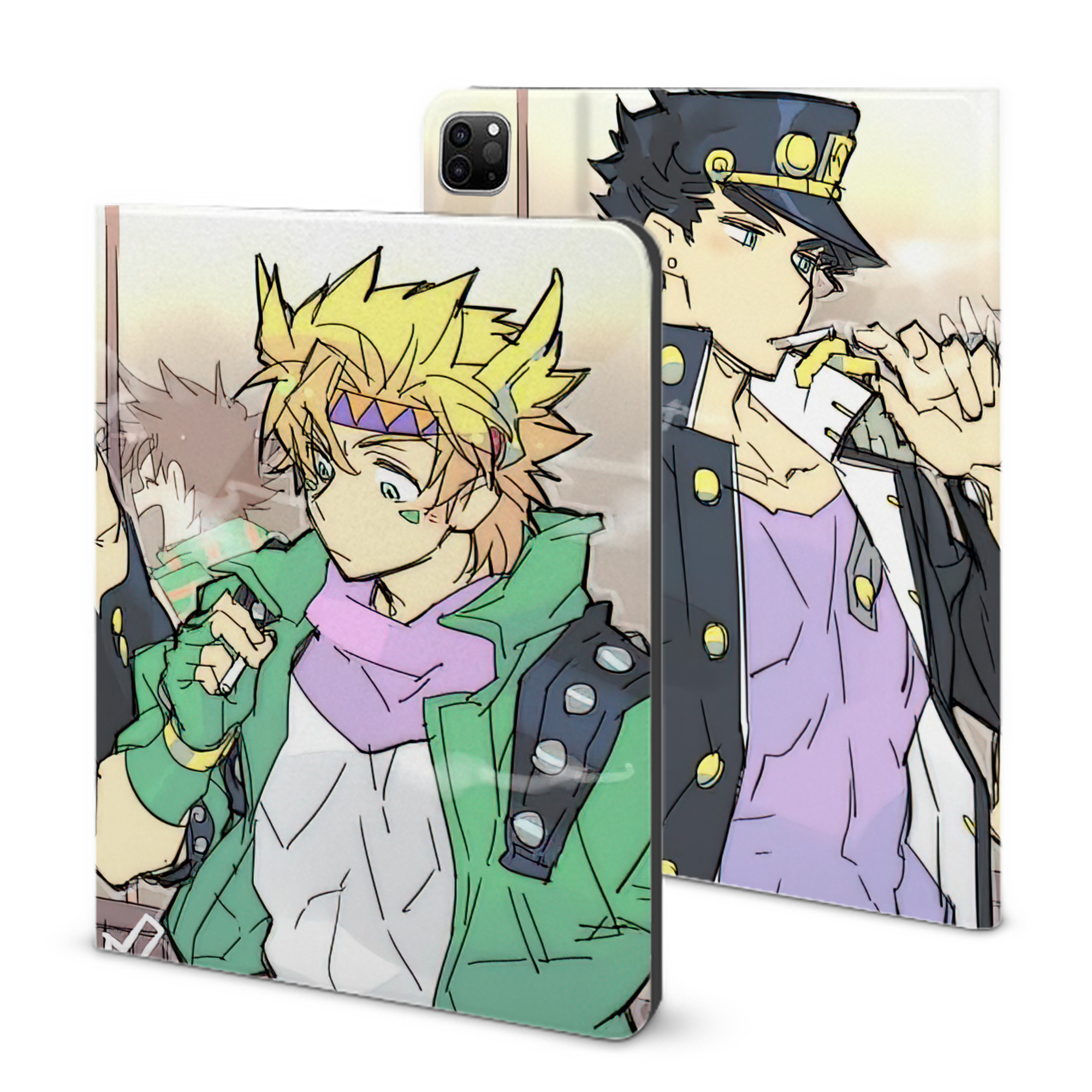 （画像用） ジョジョの奇妙な冒険 JoJo's Bizarre Adventure IPad ケース ブック型 PUレザー TPU 耐衝撃 軽量 薄型 ペン収納なし 全面保護 IPad 各モデル対応